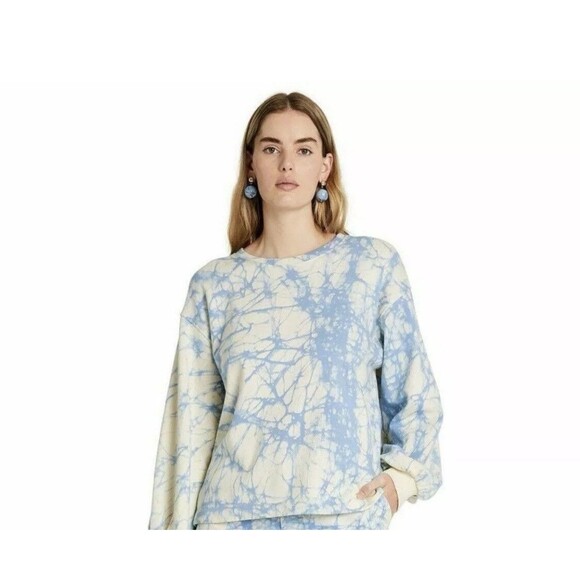 Rachel Comey Marble Print High-Low Sweatshirt Women M Blue @N9 - Picture 1 of 7